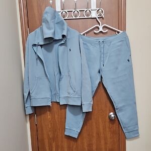 Mens Ralph Lauren Light Blue Polo Track Suit
